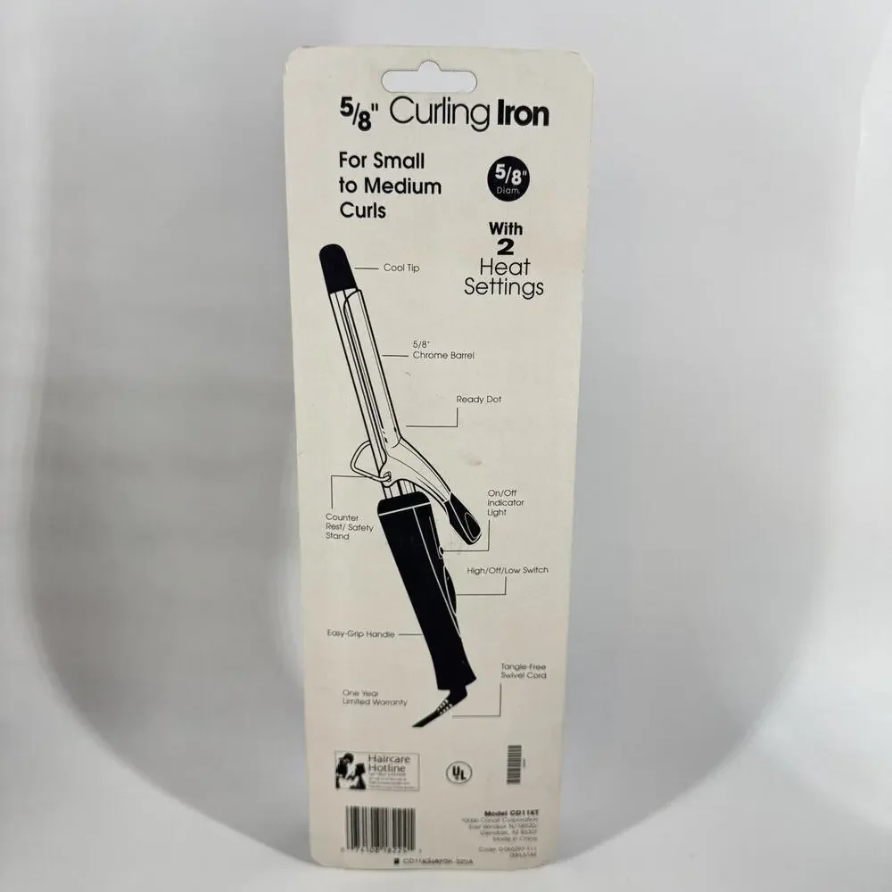 Conair 5/8”Curling Iron 2 Heat Settings New Vtg Y2K 2000